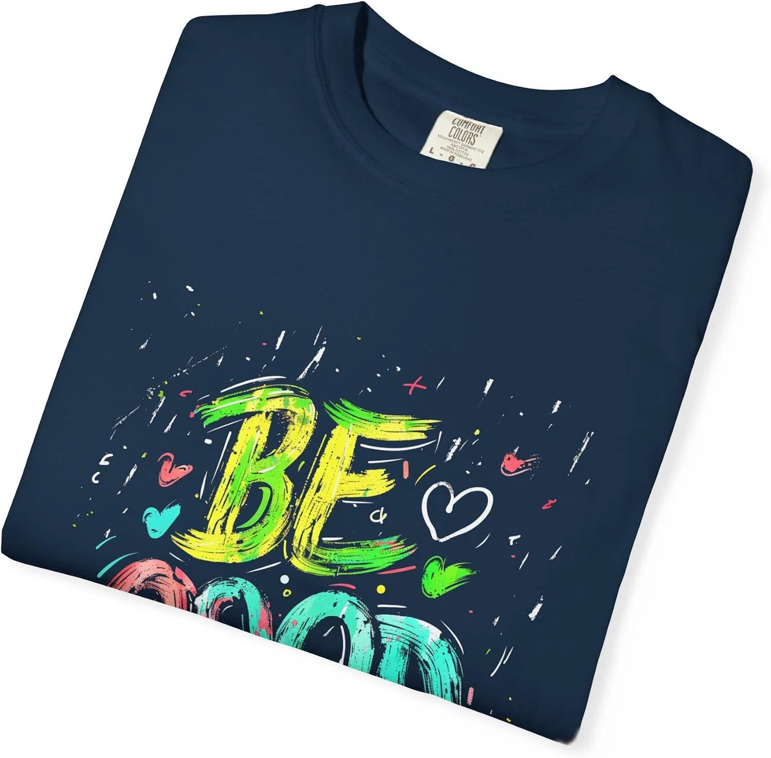 Женская футболка с принтом BE GOOD Comfort Colors 1717, True Navy — фото 4