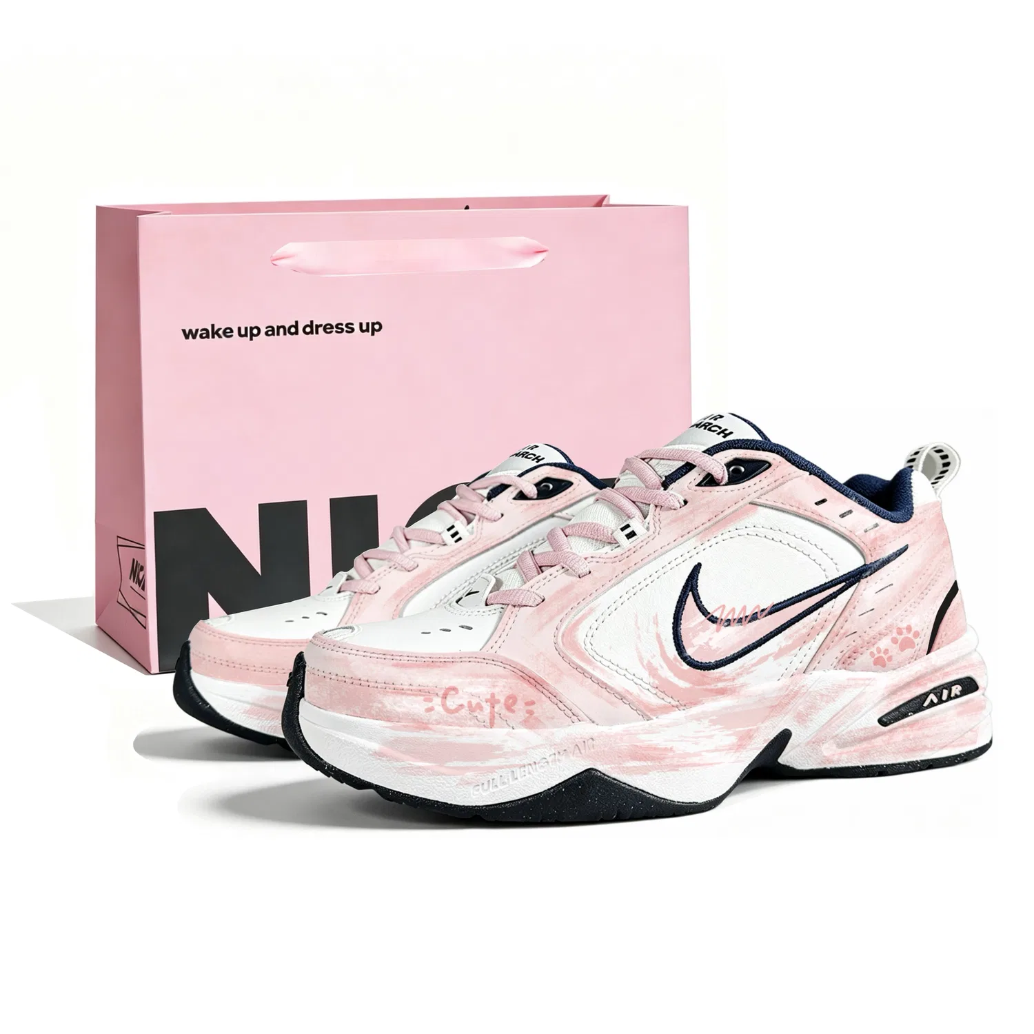 Детские кроссовки-челси с принтом Air Monarch 4 Nike, Pink White