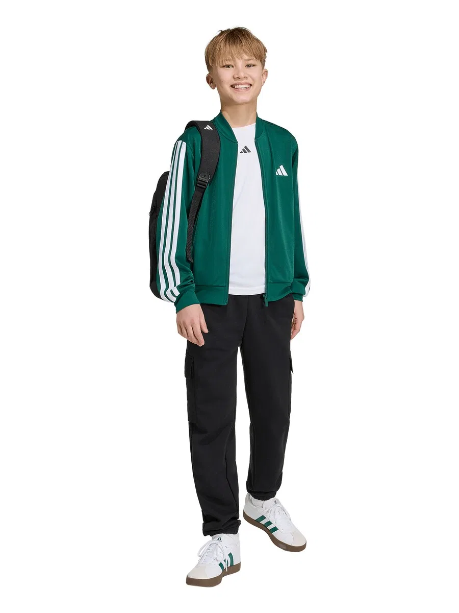 Спортивная толстовка на молнии ADIDAS SPORTSWEAR темно-зеленого цвета — фото 4