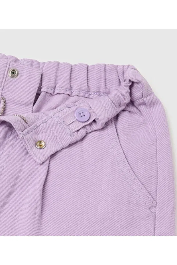 Детские шорты для девочек хлопковые с резинкой на поясе United Colors Of Benetton, Lila — фото 3