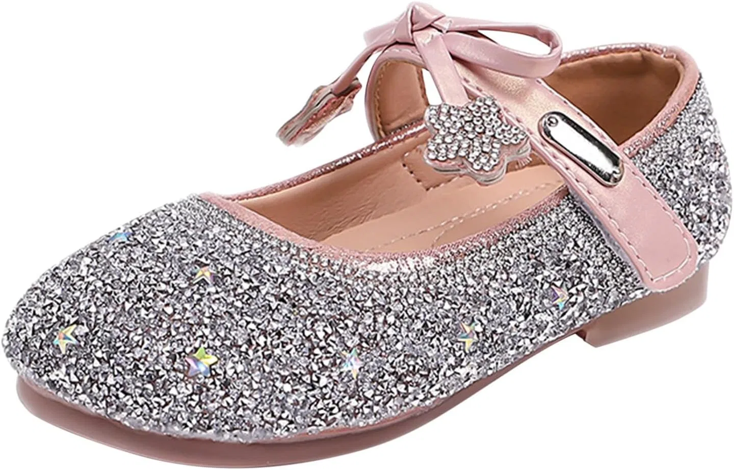 Детские туфли Мэри Джейн с блестками для девочек Princess Sequins, Pink