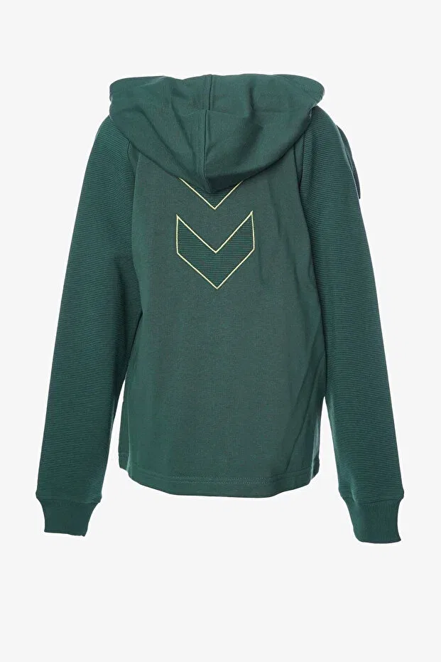 Детское худи для девочек с капюшоном Hmleluf zip kids green sweatshirt 921944-9826, Hummel, Green — фото 2