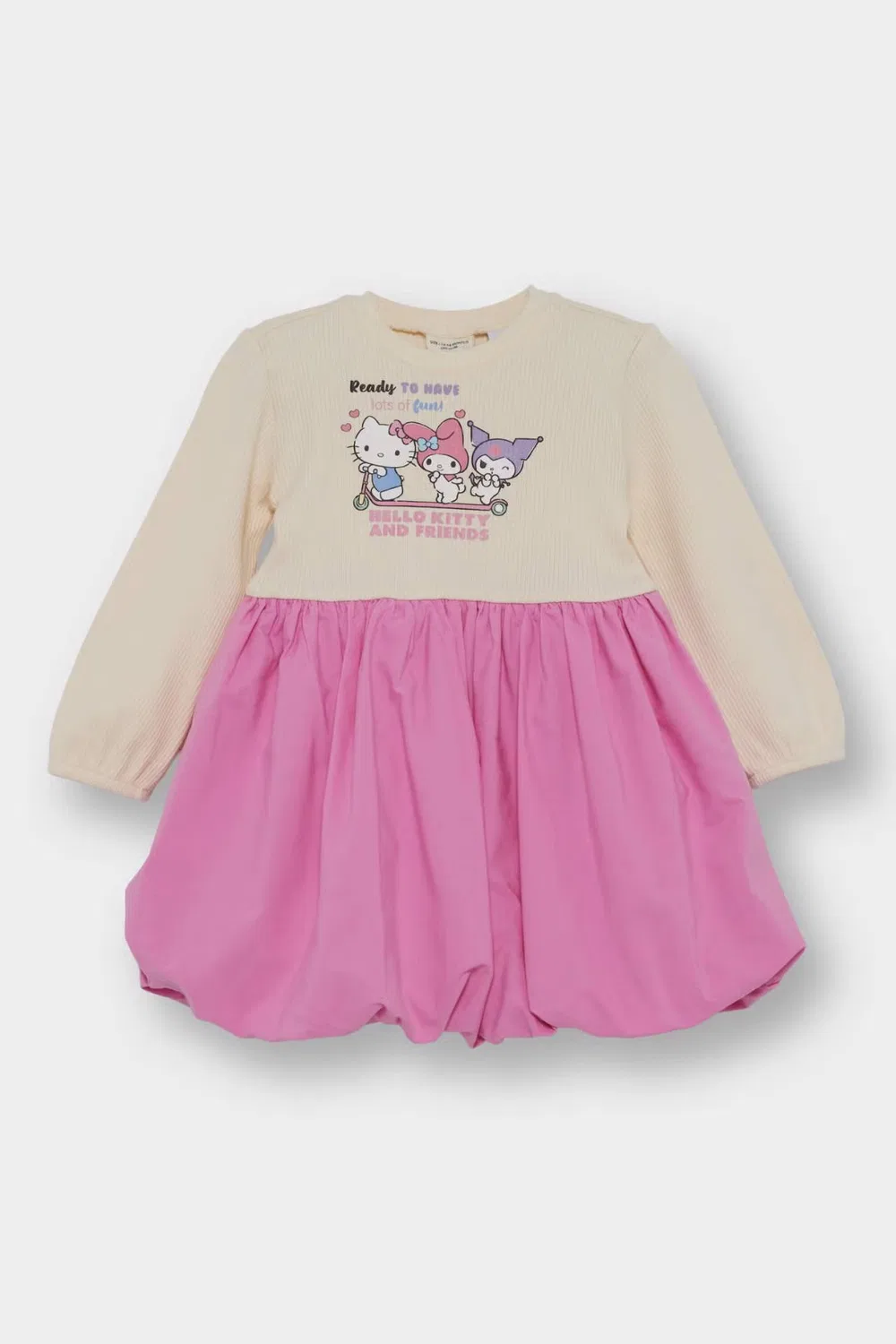 Платье-камуфляж Hello Kitty из вельвета, Defacto, розовый — фото 3