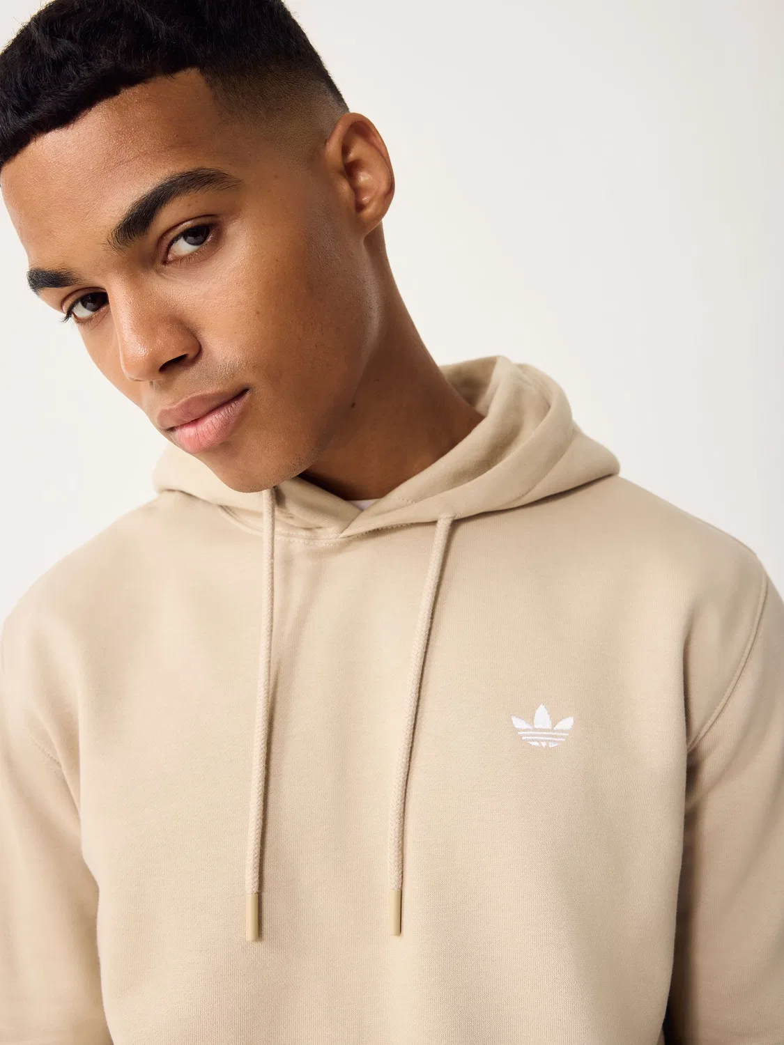 Худи, флисовое, Trefoil Essentials, adidas Originals, бежевый — фото 4