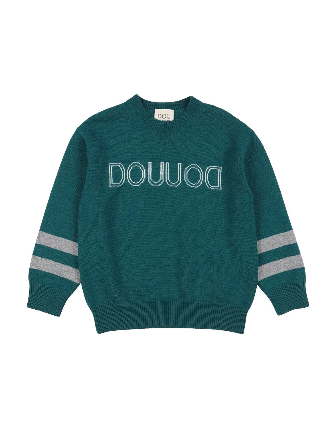 Детский свитер с интарсией Douuod, Emerald Green