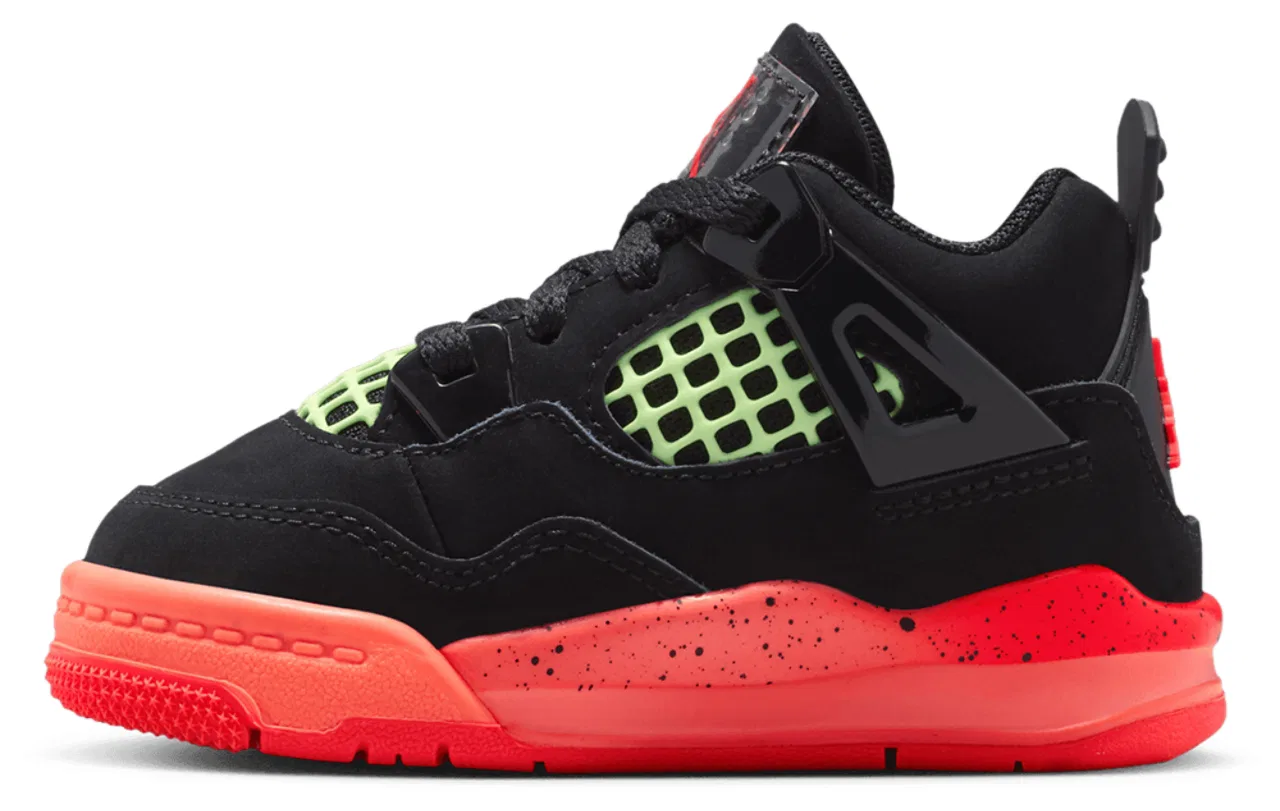 Детские кроссовки для мальчиков Jordan Retro 4, цвет Black/Red/Orange — фото 2