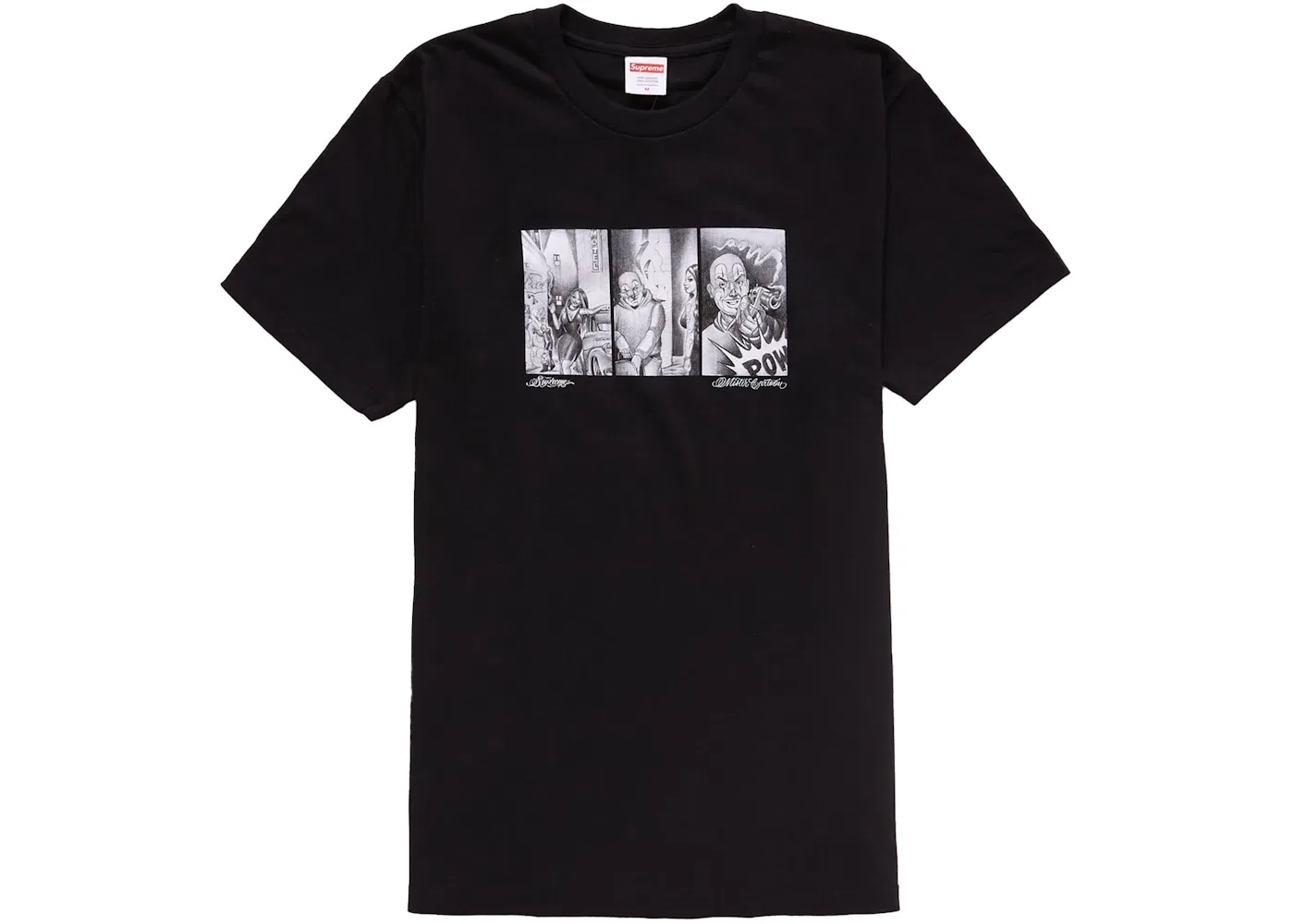Мужская футболка с принтом Supreme Mister Cartoon Pow Tee, Black