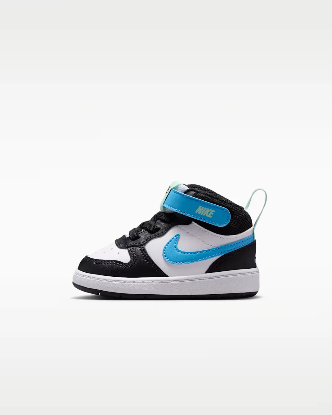 Детская/подростковая обувь Nike Court Borough Mid 2, White/Black/Arctic Green/Football Blue