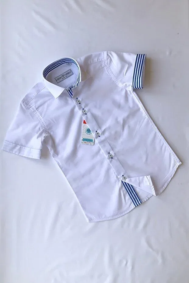 Детская рубашка для мальчиков с коротким рукавом в полоску Louis Kids, Saks