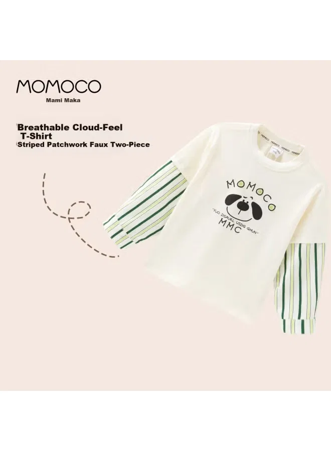 Лонгслив с длинным рукавом с цветочным блоком Momoco, белый