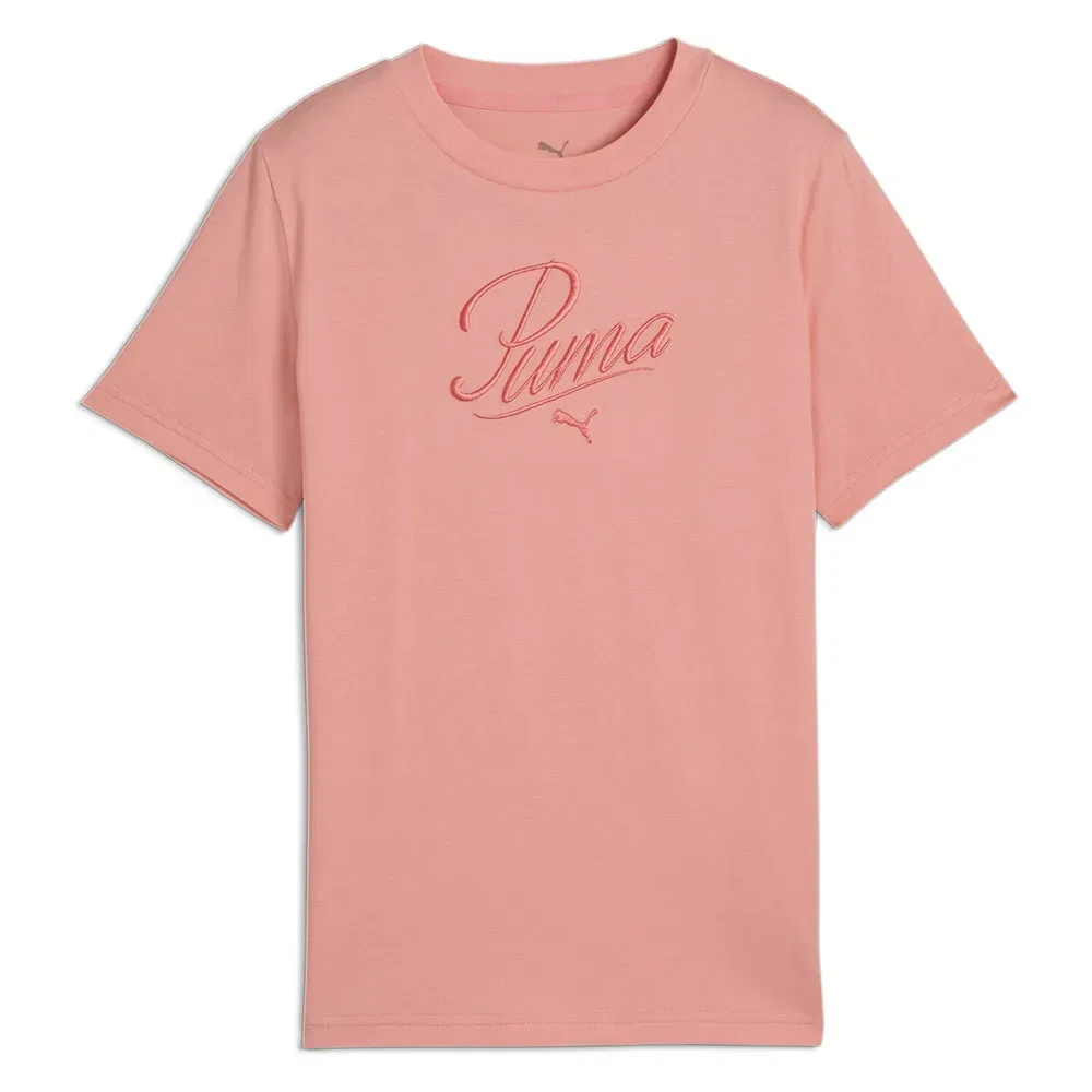Детская футболка для девочек с коротким рукавом Ess Script Puma, Pink