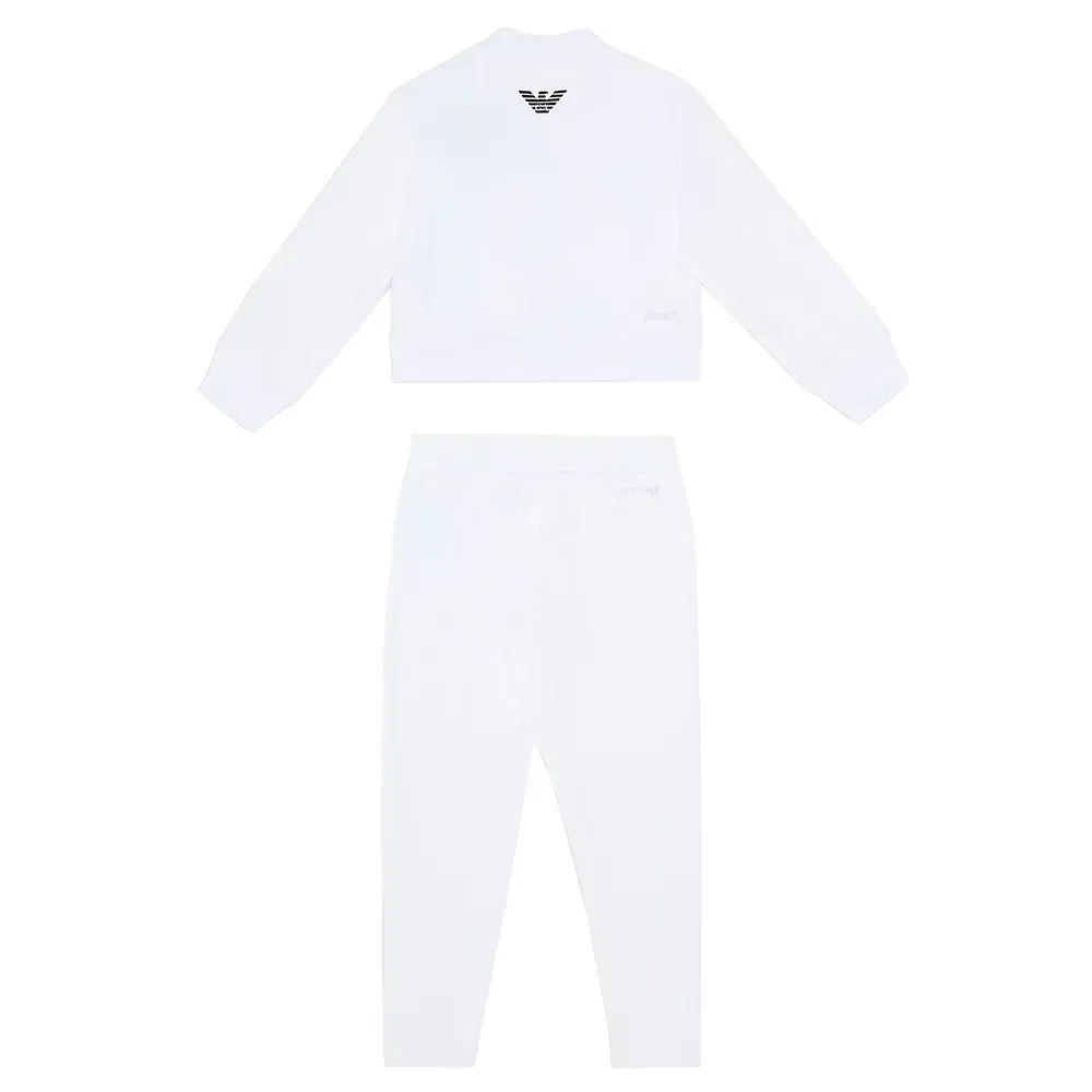 Детский спортивный костюм для девочек с молнией EA7 EMPORIO ARMANI, White — фото 2