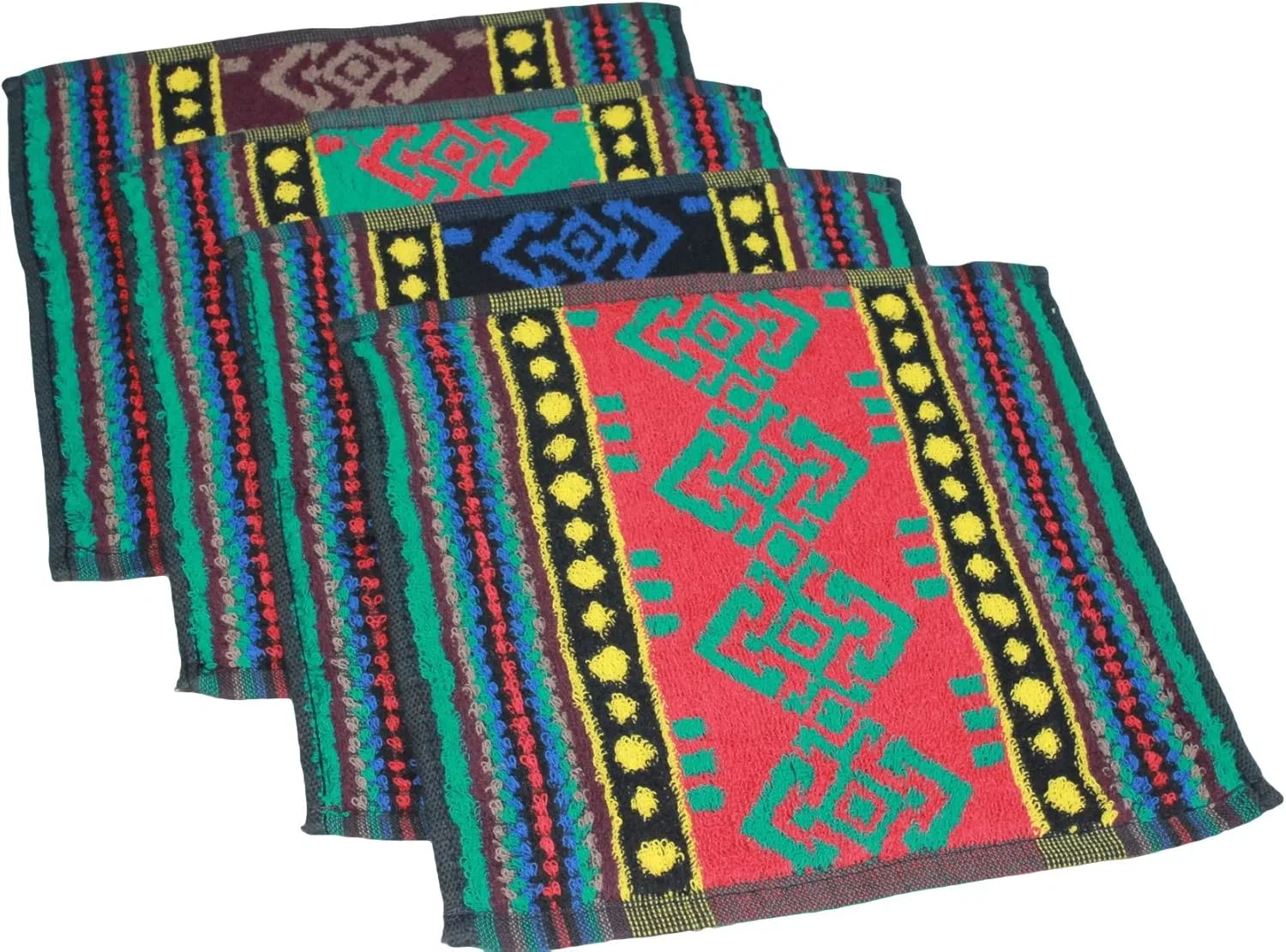 Мочалки для лица и тела, YSN Home Collection, набор 4 шт, 25x25 см, Purple