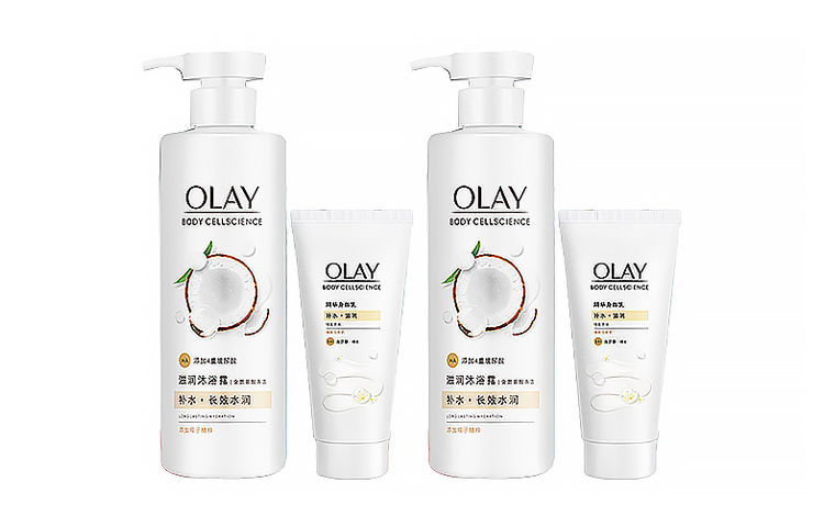 Набор Olay Body Cellscience: гель для душа и крем с ароматом кокоса, 530 г х 2 + 70 г х 2 — фото 3