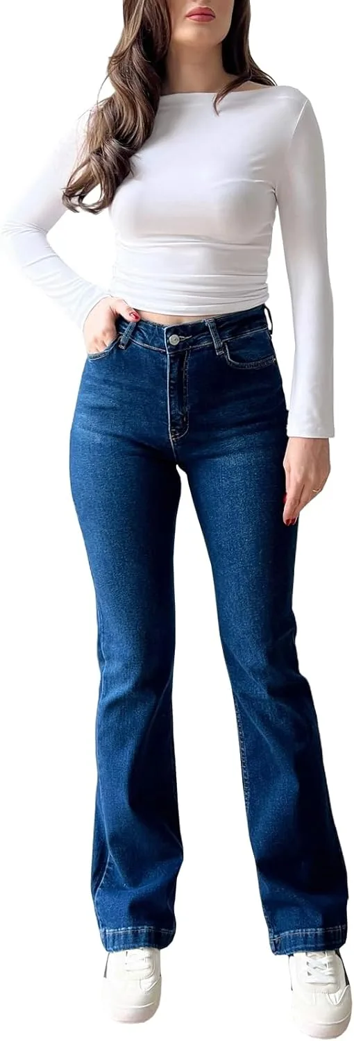 

Женские расклешенные джинсы High Waisted Bell Bottom TodTan