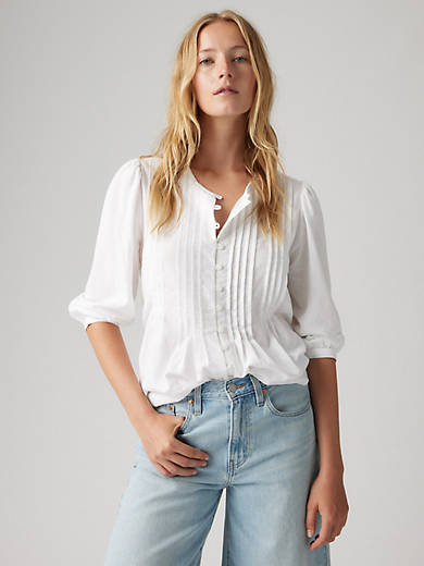 

Блузка из льняной смеси Gina Levi's, цвет Bright White