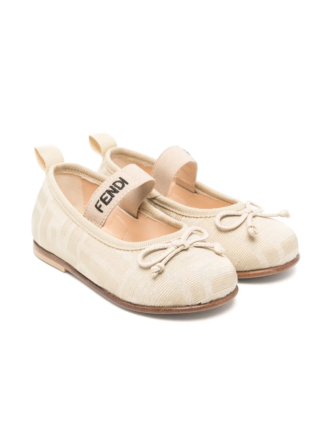 Балетки с мотивом FF FENDI, нейтральные