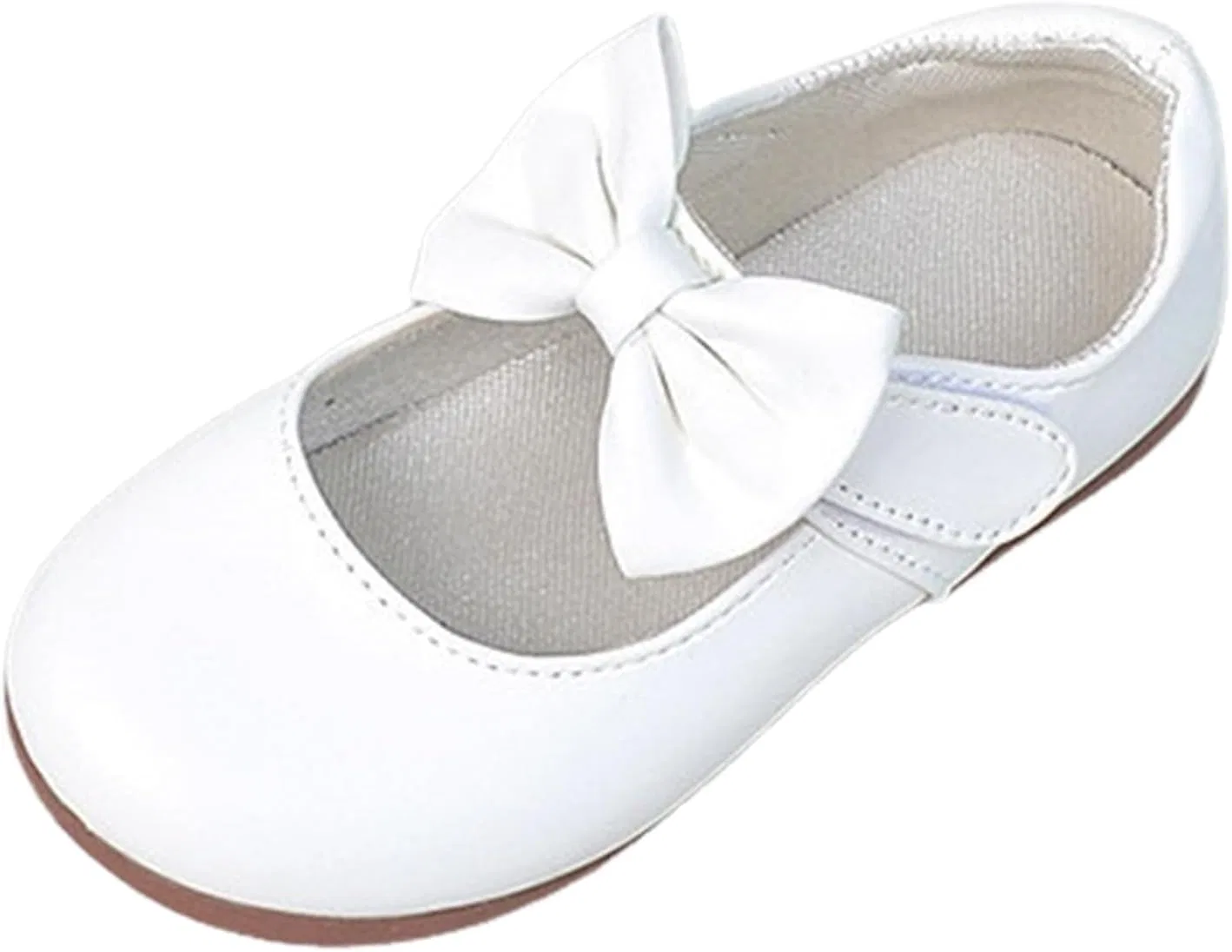 Детские балетки для девочек с бантом, модель Mary Jane Ballet Flats, White