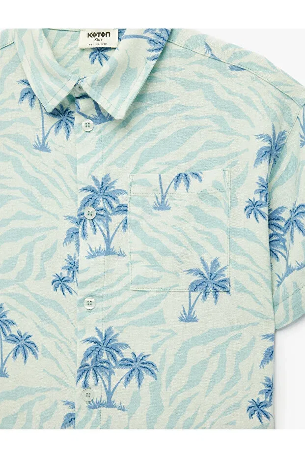 Детская рубашка для мальчиков с принтом Koton, Blue Patterned — фото 4