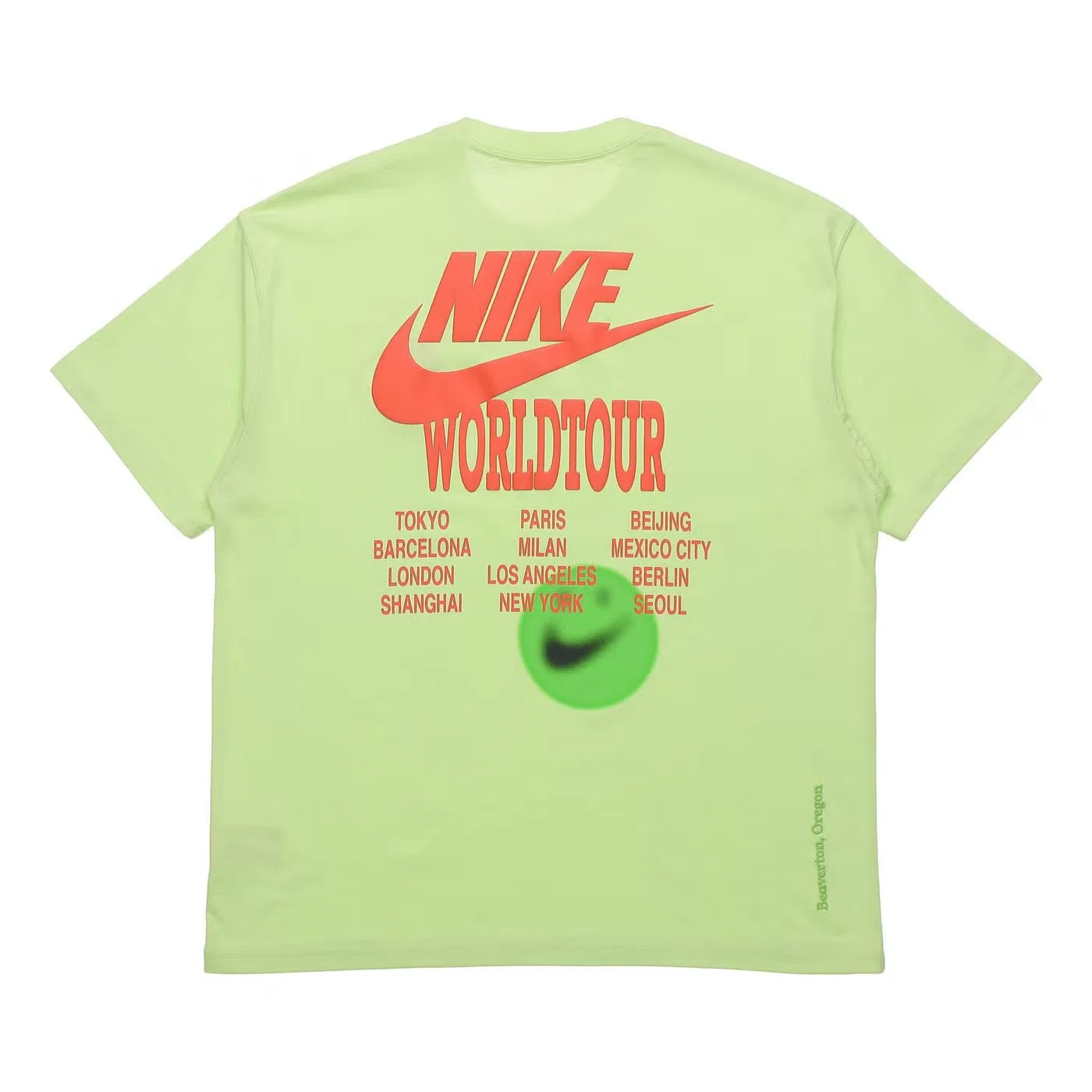 Футболка спортивная с коротким рукавом с принтом на спине и вышитым логотипом Nike, зеленая