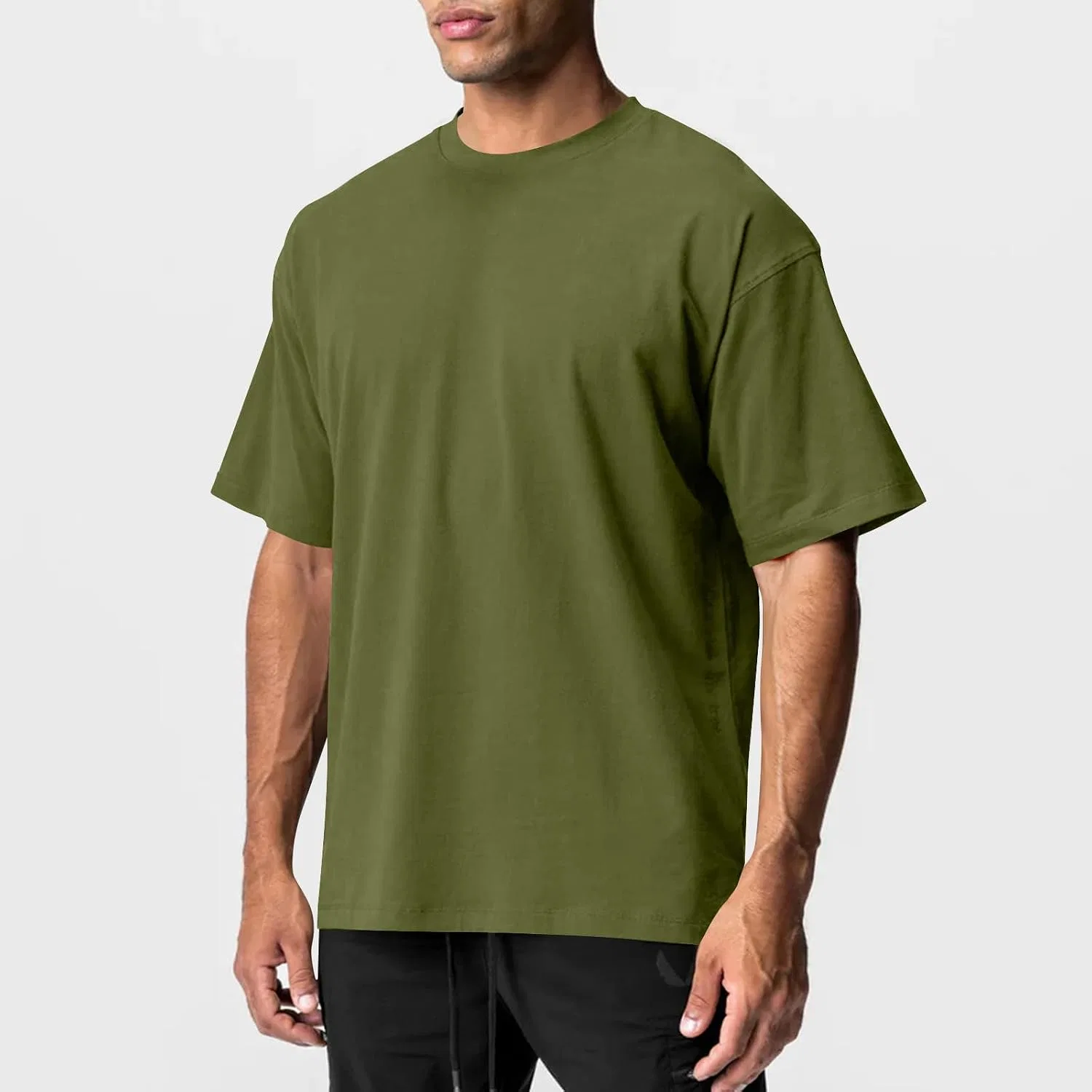 Мужская футболка с круглым вырезом Summer Classic Tops, Army Green — фото 2