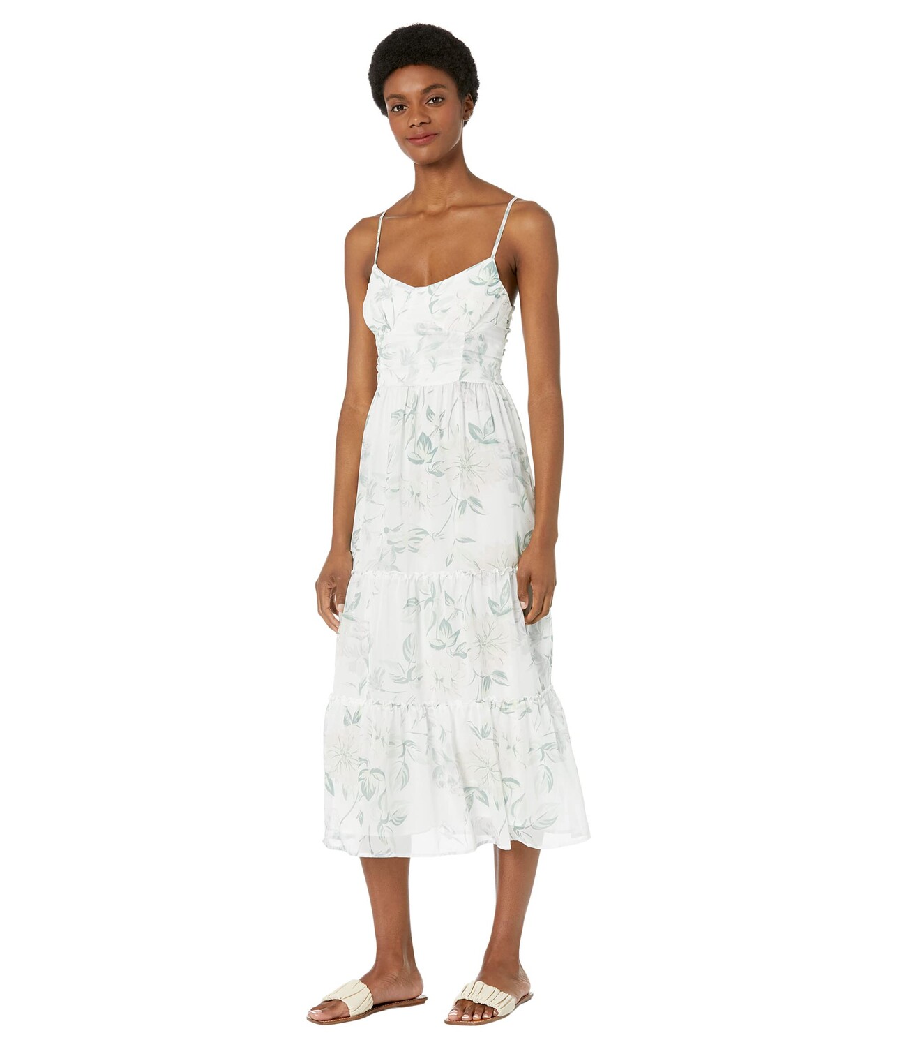 

Платье Saltwater Luxe, Silverlake Chiffon Whimsical Florals Tank Midi Dress