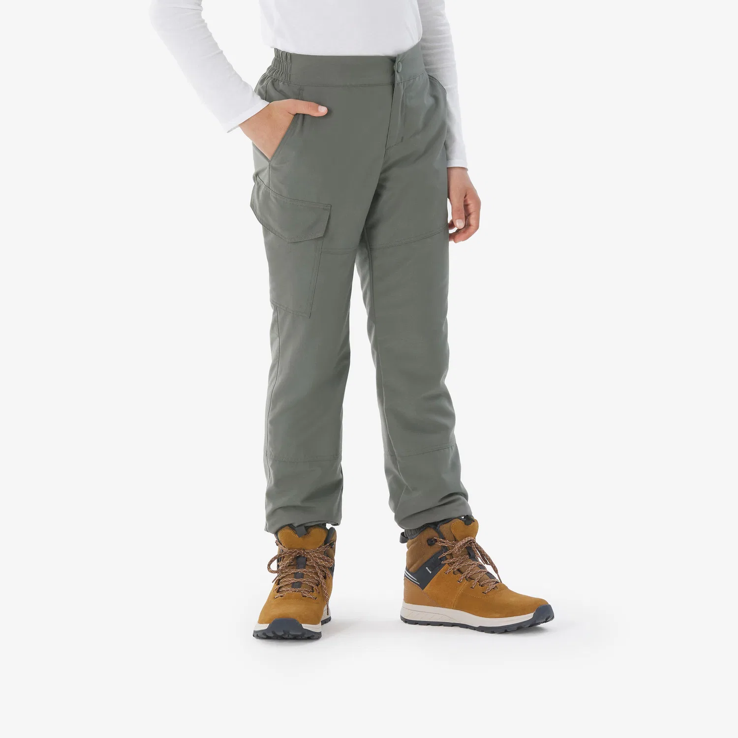 Детские зимние брюки с утеплителем NH100 khaki, Quechua, Aschkhakigrun