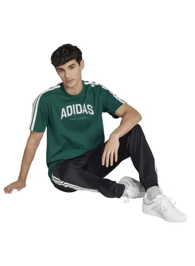 Футболка с линейным графическим принтом Codes collegiate Adidas, зеленый — фото 4