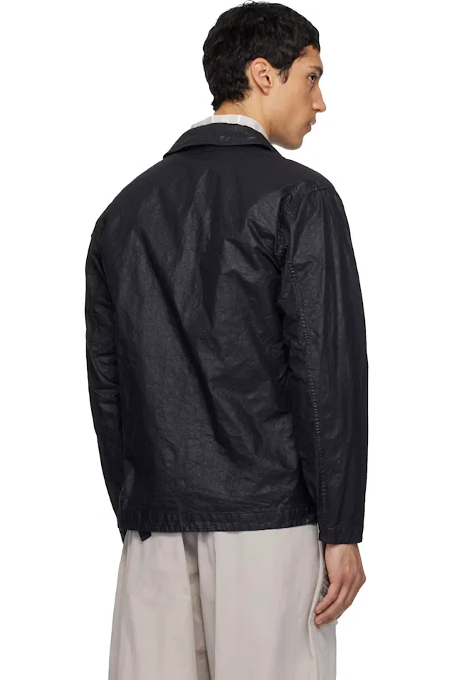 Черная куртка-рубашка из нейлона Panama-TC с органическим эффектом Stone Island — фото 3