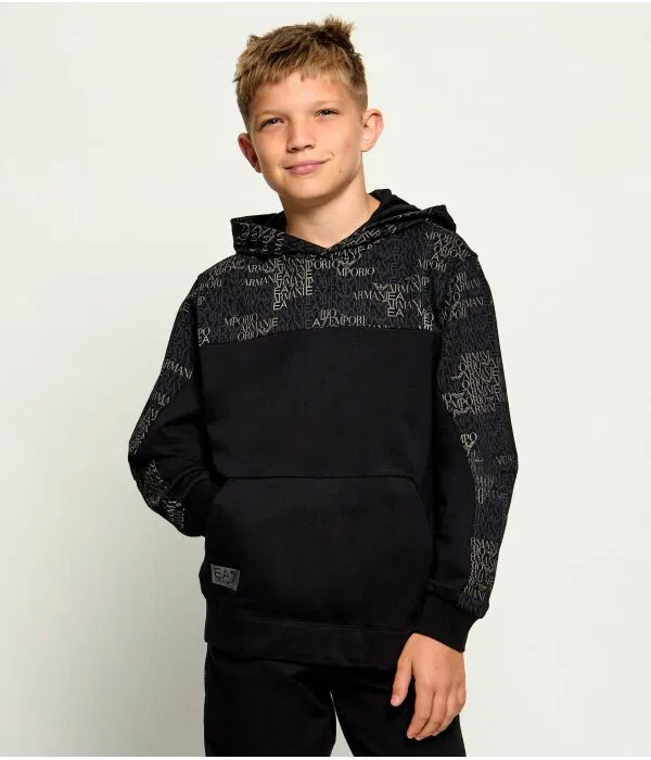 Детское худи для мальчиков Modern Fit EA7, черный