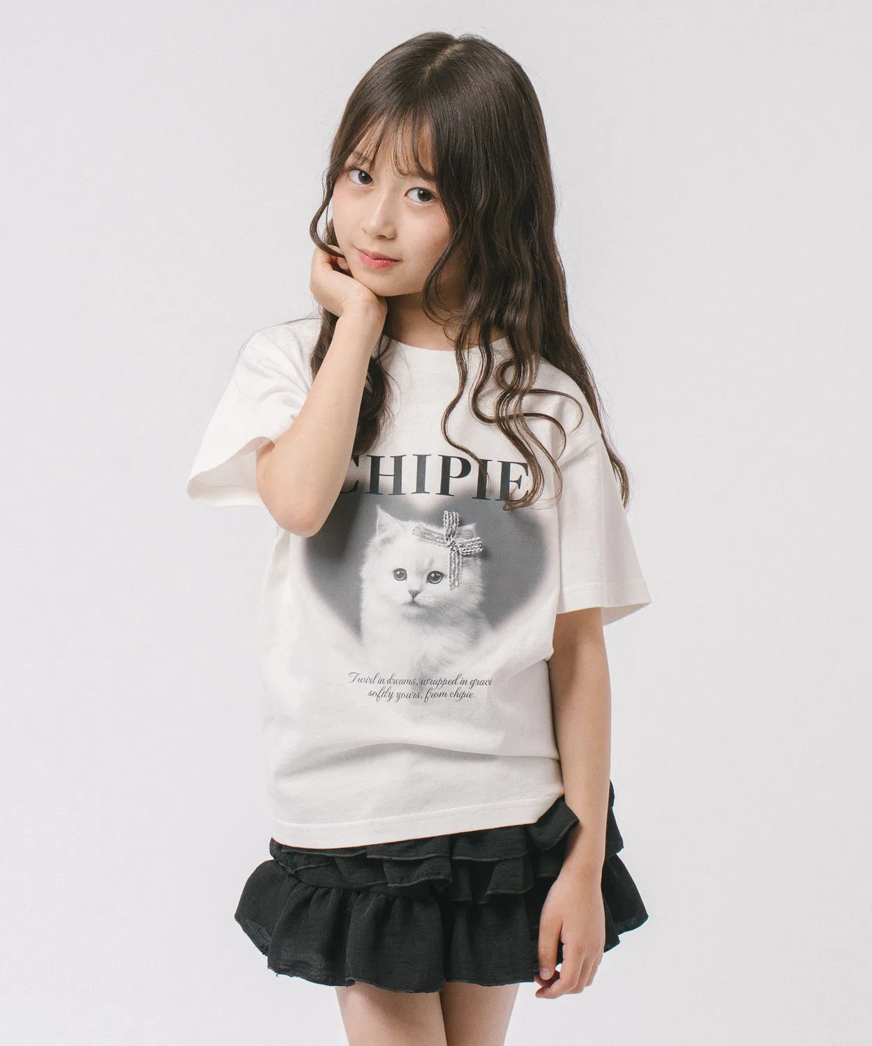 Детская футболка с принтом кота Cat Print T-Shirt URBAN CHERRY, Black — фото 4