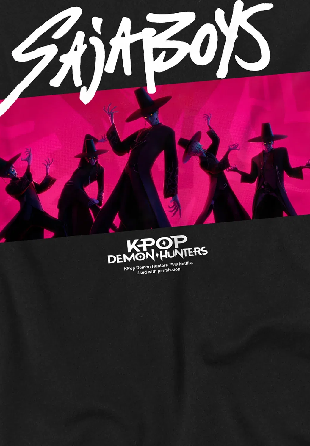 Kpop охотники на демонов Saja Boys Pink Demons унисекс - толстовка Netflix, Black — фото 3