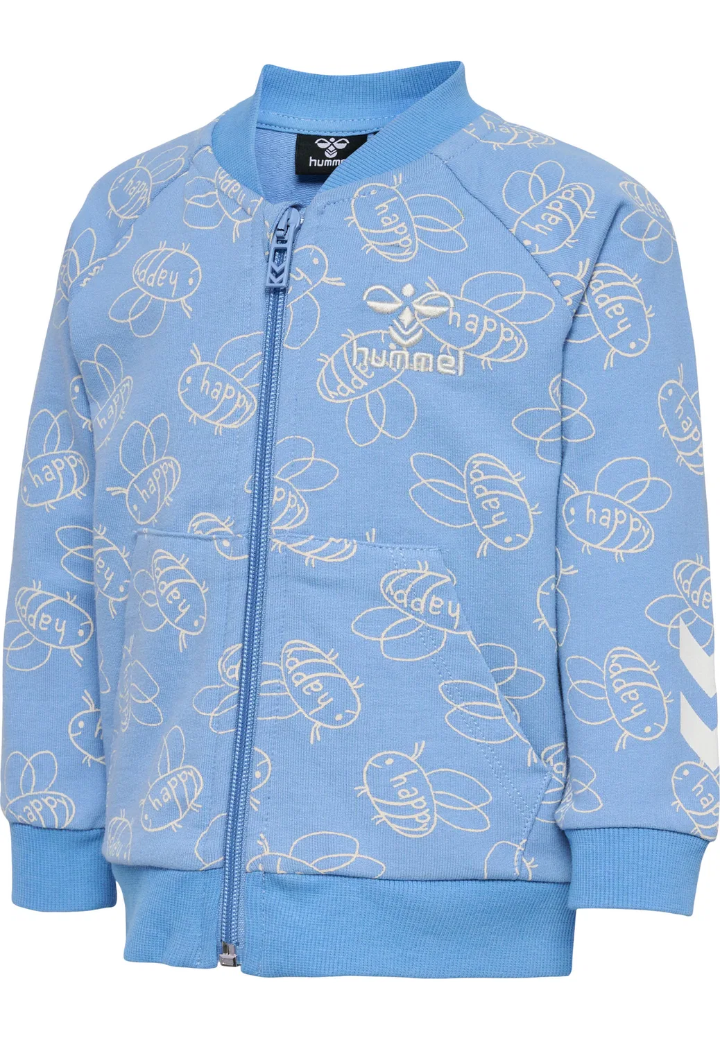 Детская куртка на молнии с принтом Hmlgladsome Hummel, Cloudy Blue Lagoon Blue Light Blue