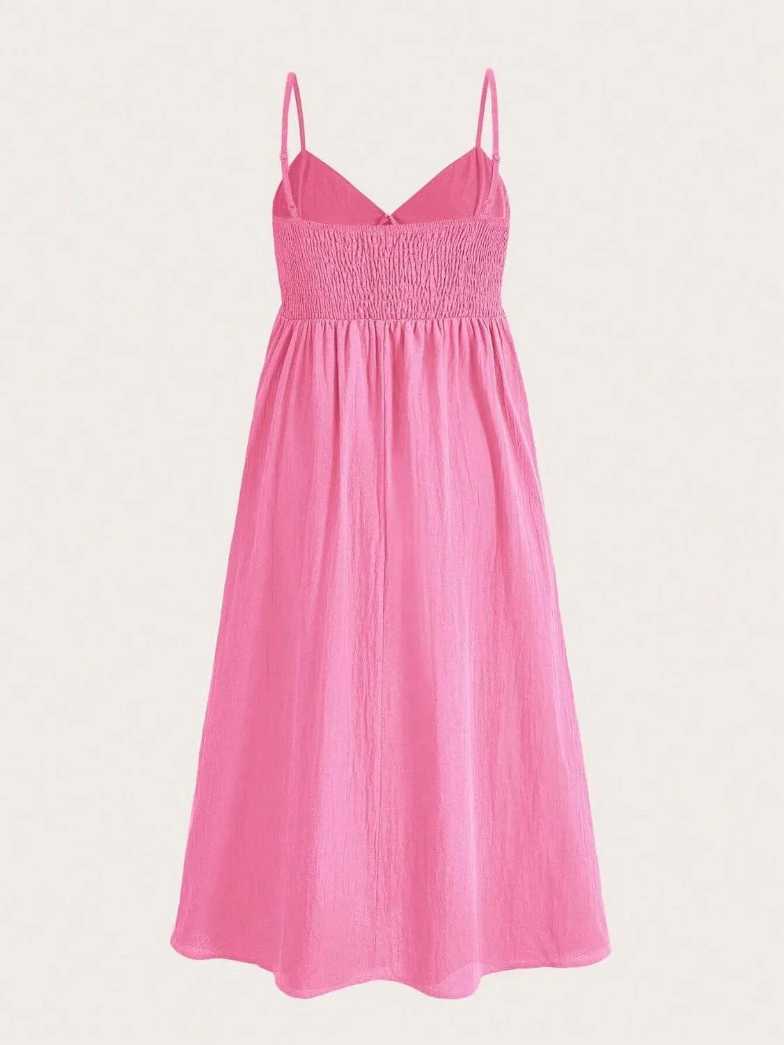 Женское ками-платье миди с открытой спиной LiuFY-Mall, Hot Pink — фото 2