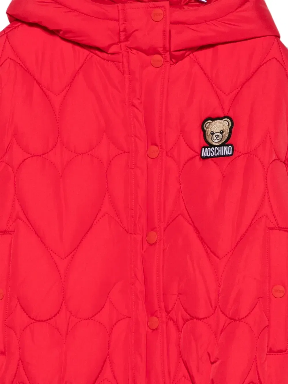 Куртка с набивным рисунком в виде сердечек Moschino Kids, красный — фото 3