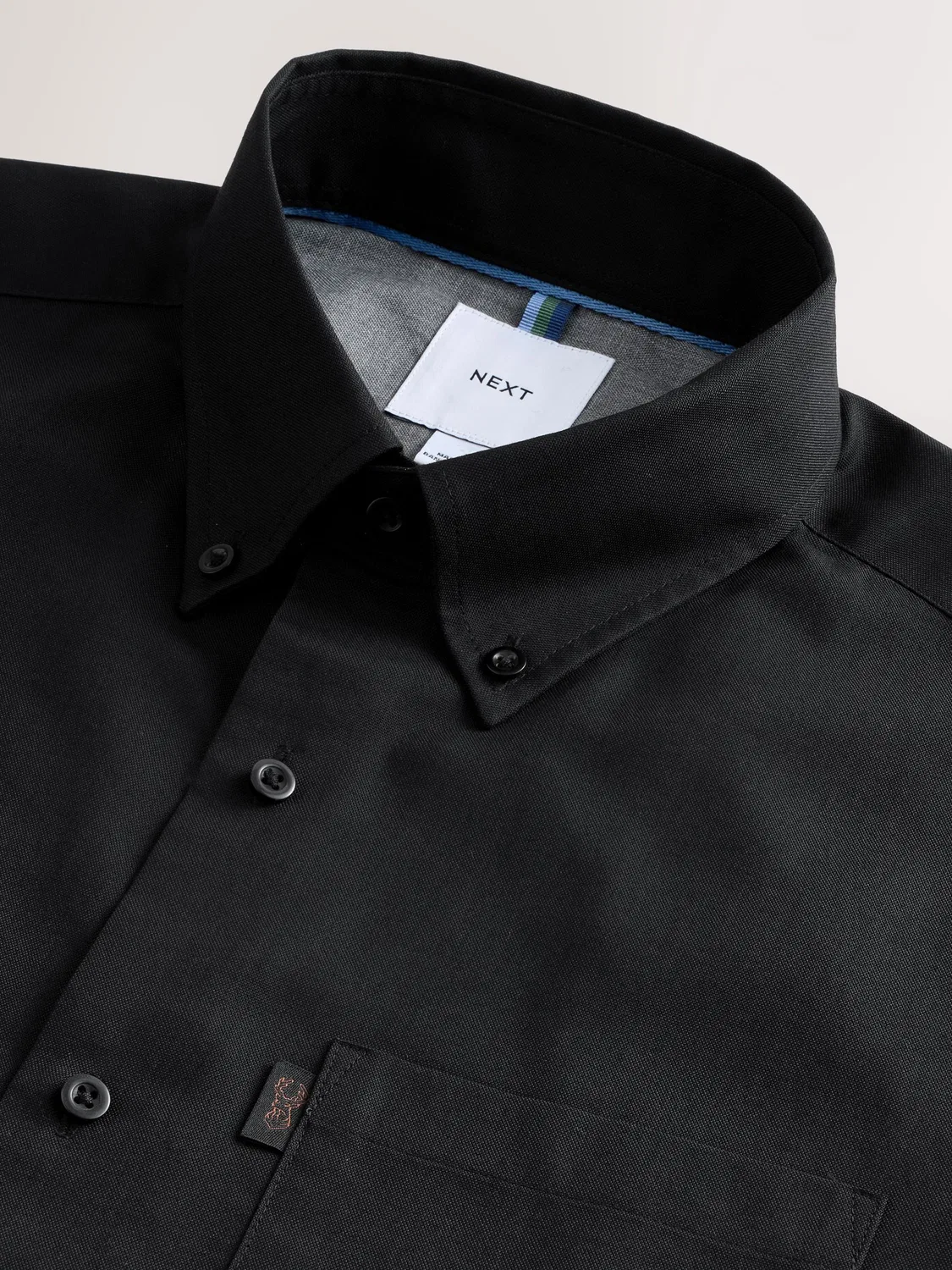 Рубашка оксфордская, слим фит, Oxford Shirt Next, черный — фото 2