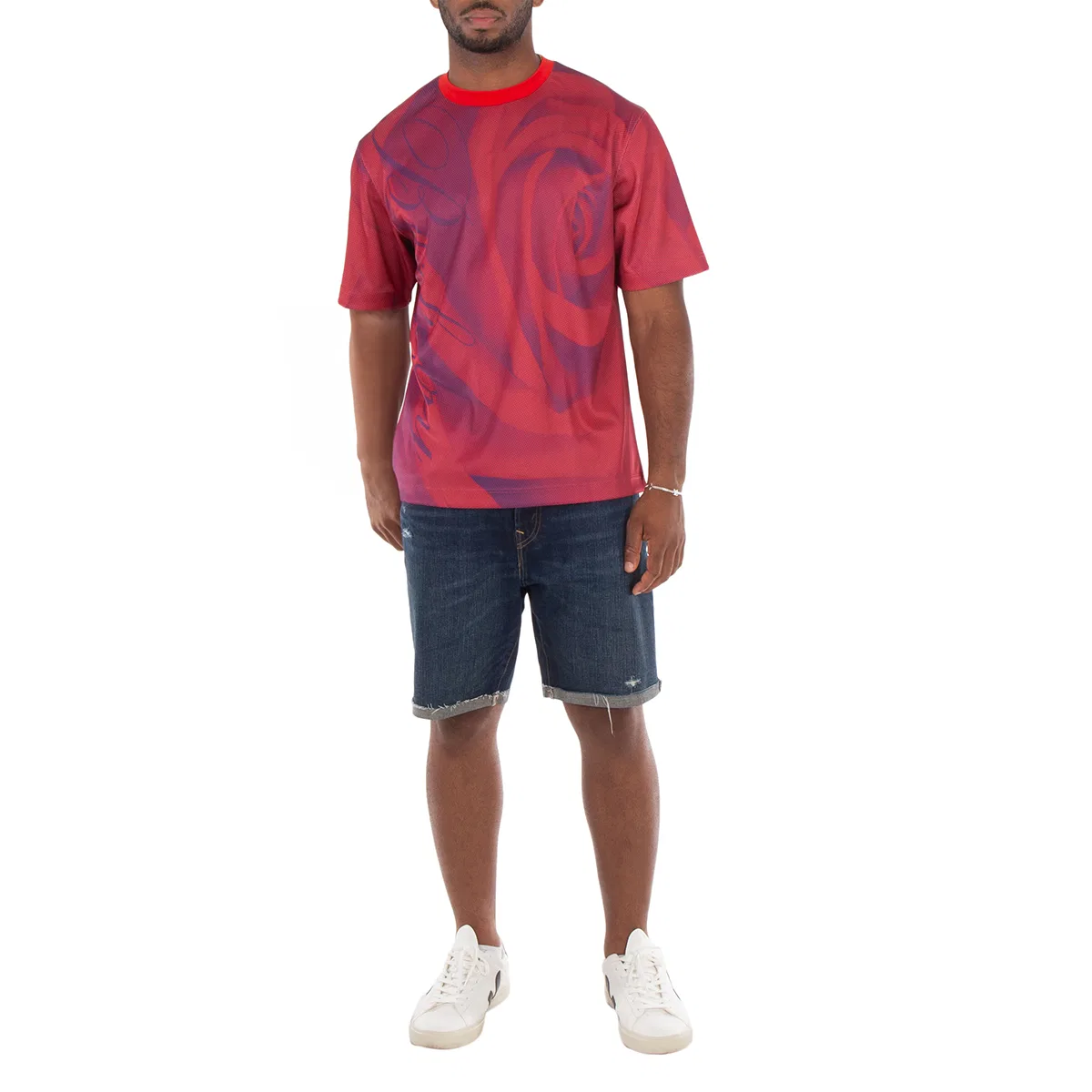 Футболка с принтом Rose Print Football Burberry — фото 4