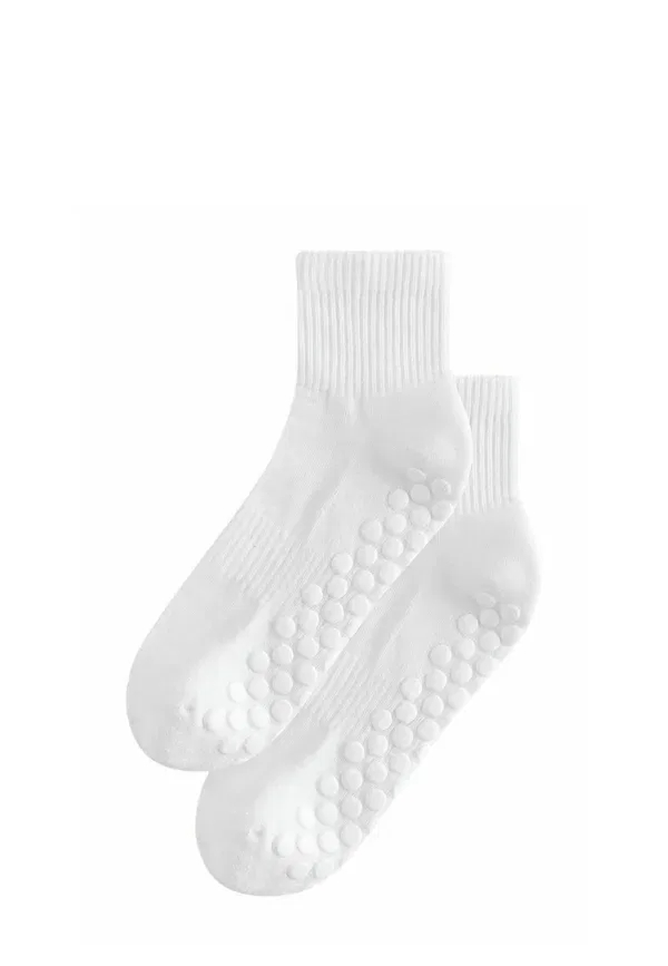 Носки для пилатеса из хлопка и нейлона Pilates gripper socks 2 pack Next, белый