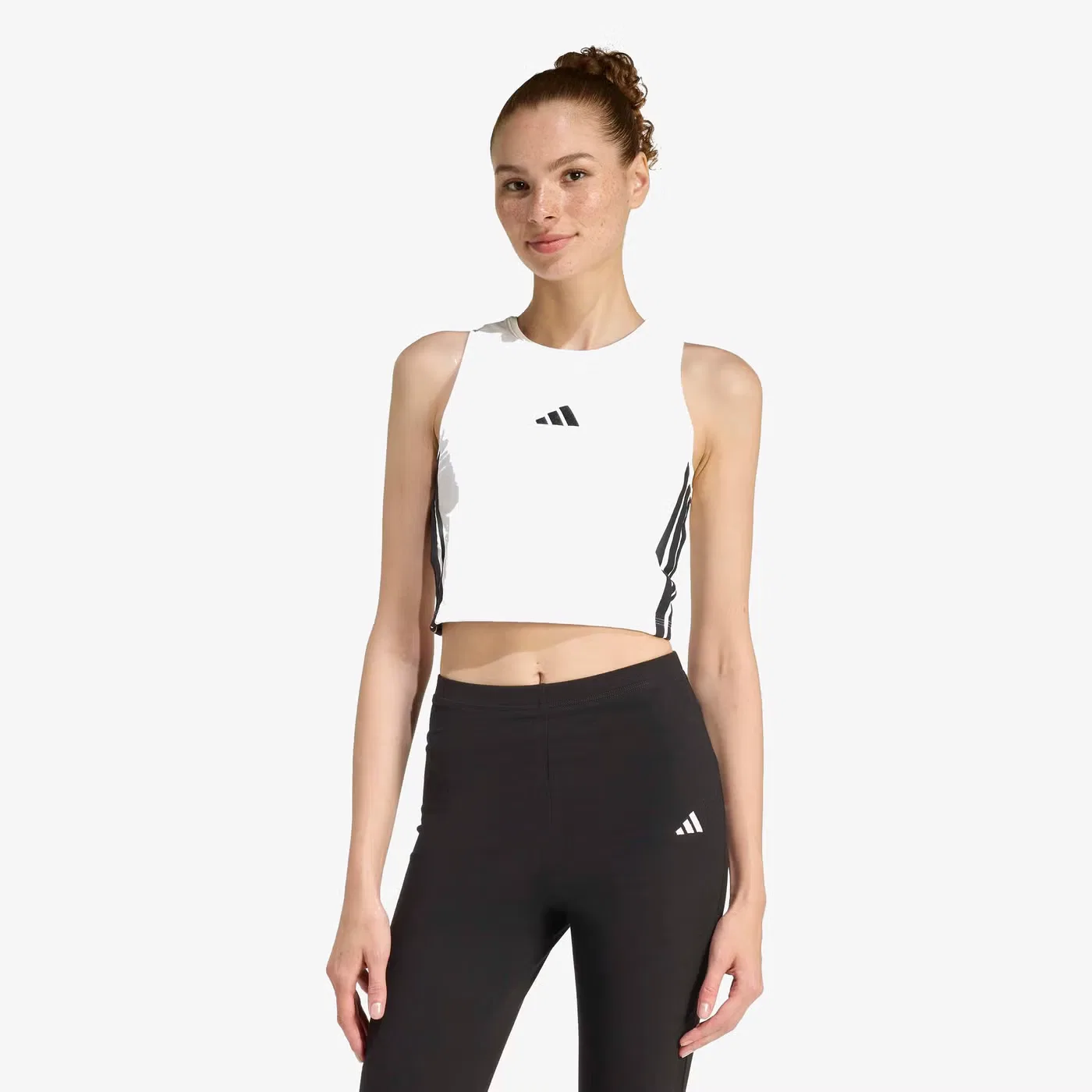 Майка-борцовка с принтом Essentials 3-Stripes Adidas, белый — фото 2
