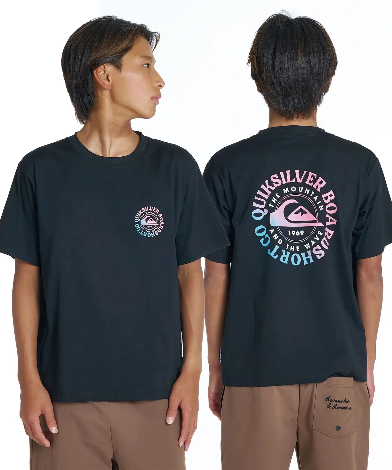 Детская футболка с принтом с коротким рукавом Quiksilver Fine Gradation SS Youth, Черный