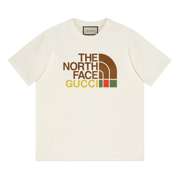 Футболка The North Face x Gucci Oversize T-Shirt Ivory, слоновая кость — фото 2