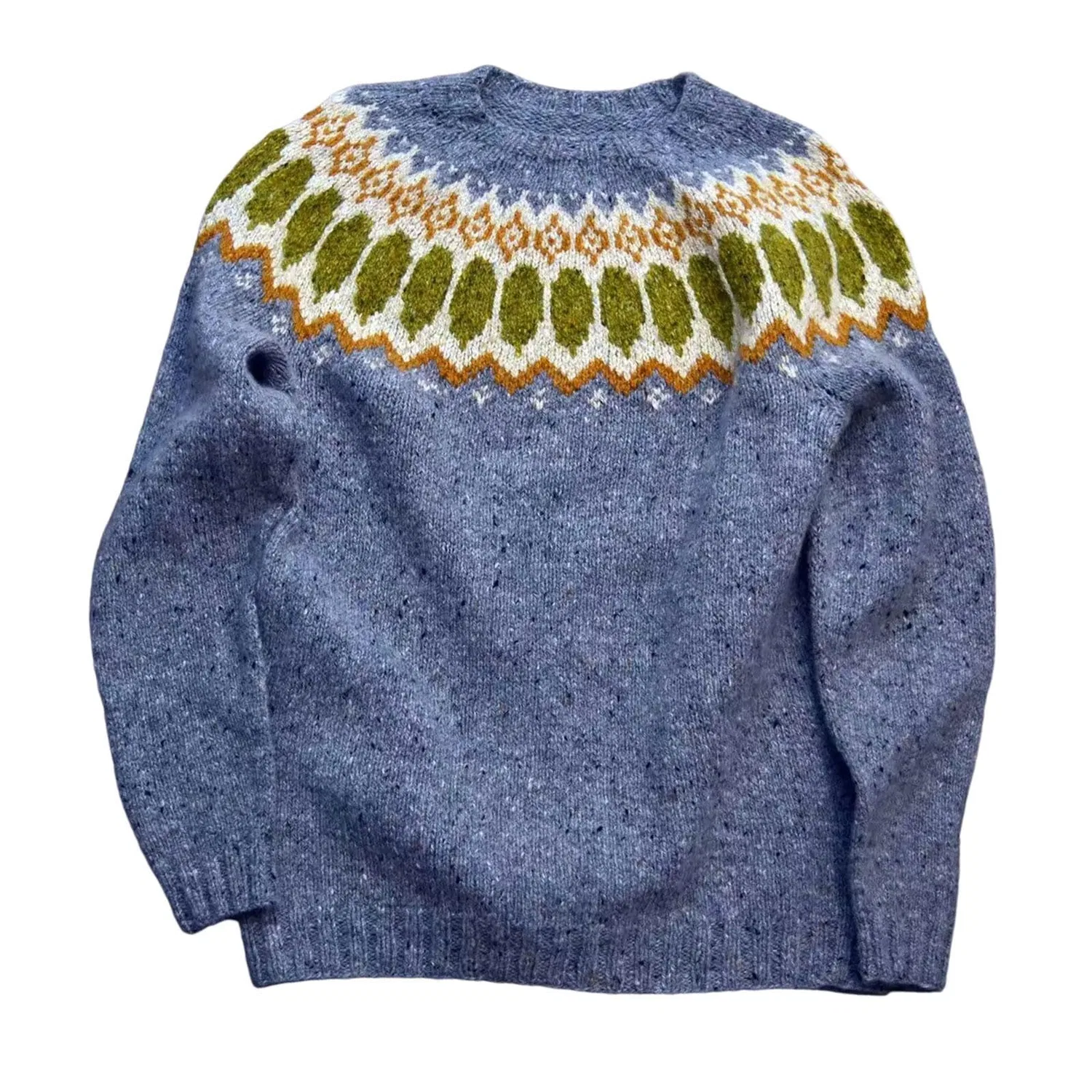 Женский свитер с нордическим узором Fairisle Wool Long Sleeve, Dark Purple — фото 4