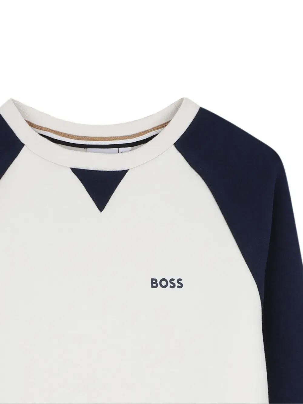 Свитшот с логотипом BOSS Kidswear, бежевый/синий — фото 3