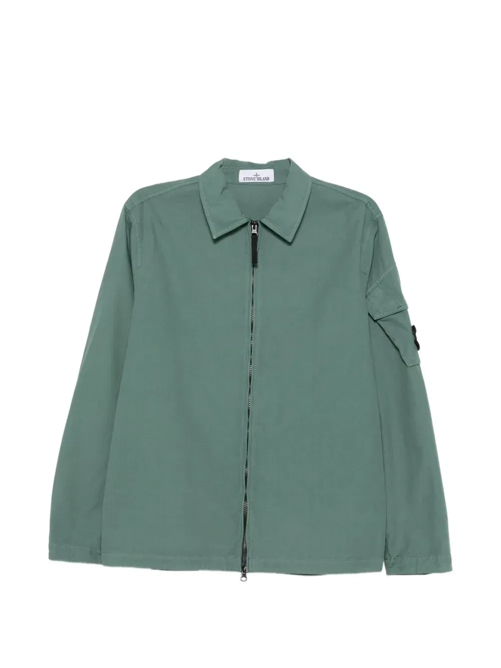 Куртка-рубашка на молнии Stone Island, зеленый