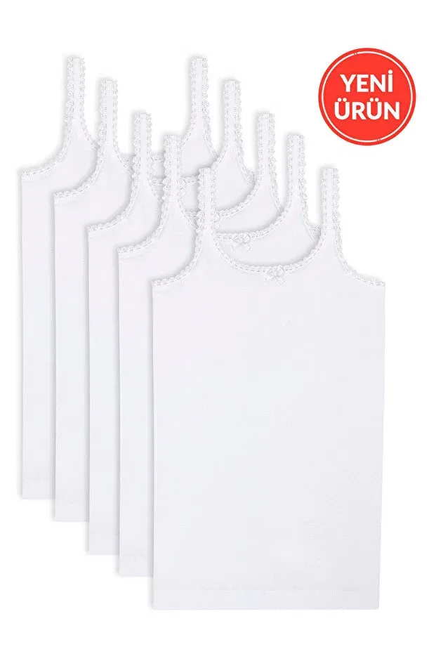 Детский комплект маек для девочек с кружевом Generic Brands, White