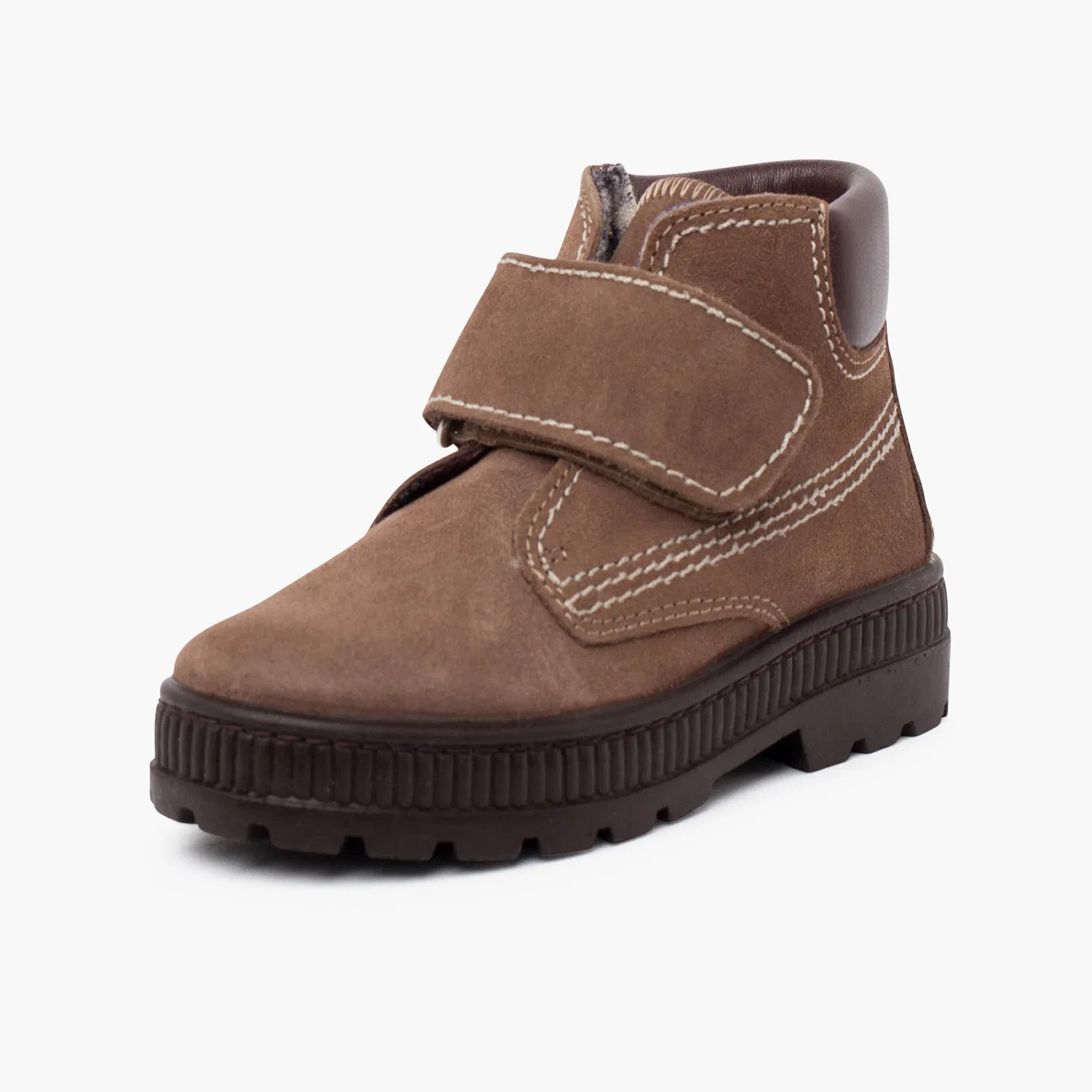 Детские ботинки на липучке Pisamonas Pisamonas Stivali Suola Track Con Cuciture Di Chiusura Aderenti, Taupe — фото 2