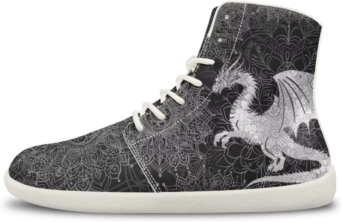 Мужские кроссовки Dragon Print для бега, слипоны, высокие, для ходьбы, занятий в спортзале, тенниса и спорта Ecaestolph, черный