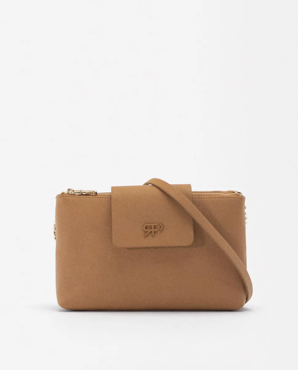 

Однотонная женская сумка через плечо с клапаном и застежкой-молнией Parfois, коричневый