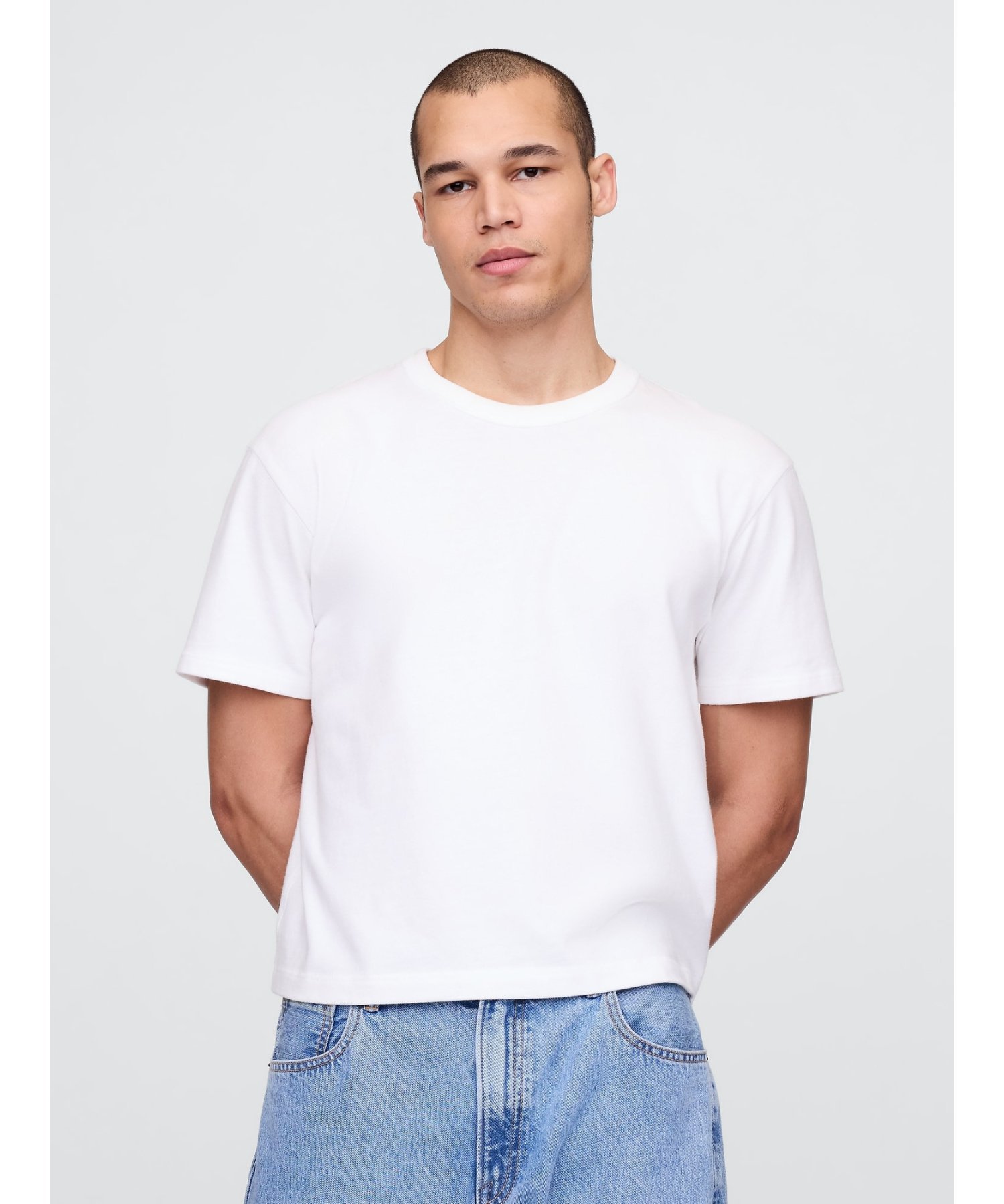 (U) Плотная укороченная футболка GAP, OPTIC_WHITE