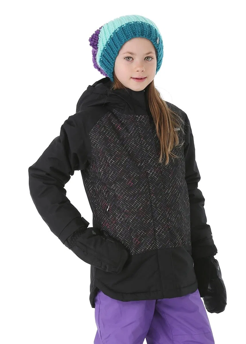 Куртка для девочек с принтом Mighty Mogul Columbia, Black Diagonal Check